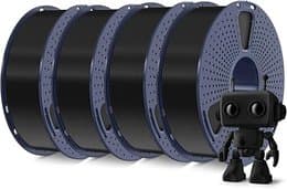 SUNLU 1KG*4 Upgrade PLA 2.0 Filament, PLA Meta 3D Printer Filament Bundle, Tougher Neatly Wound 3D Filament, 4kg Total, 1kg per Spool, Black*4