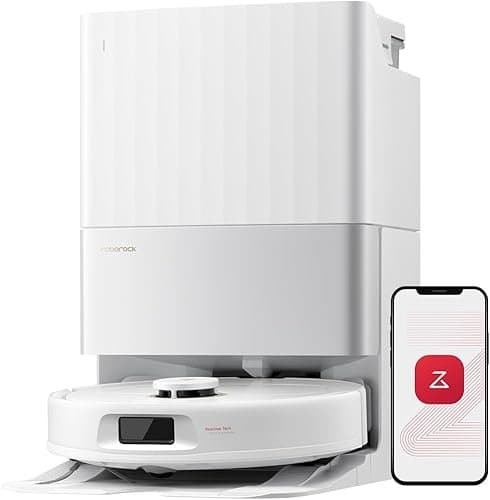 roborock Qrevo S5V Robot Vacuum Cleaner with Mop, FlexiArm Edge Mopping, 12,000Pa Suction, Dual Zero-Tangle System, Smart Obstacle Avoidance, 10mm Mop Lifting, All-in-One Dock, White