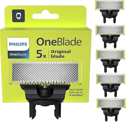 Philips OneBlade 5 Stainless Steel Original Replacement Blades Compatible with all OneBlade Electric Razors (model QP250/50)