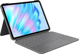 Logitech Combo Touch iPad Air 11-inch (M2 & M3), iPad Air (5th gen) Keyboard Case - Detachable backlit keyboard with kickstand , QWERTY UK English Layout - Grey