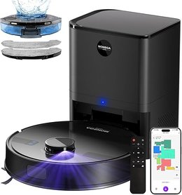 MONSGA Robot Vacuum with Mop, 7000Pa Powerful Suction, Lidar Navigation Robotic Vacuum with 3.5L Self-Empty Station, 180mins Runtime, APP/Remote/Voice Control, for Hard Floors and Carpets (MS1MAX)