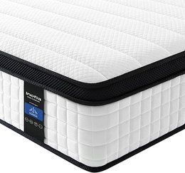 Inofia King Size Mattress, 12 Inch Hybrid Mattress with Aeroshield Memory Foam and NexusArc Pocket Sprung,Cozy and Breathable Fabric,The Elegant Plus Collection,King(150×200×30cm)