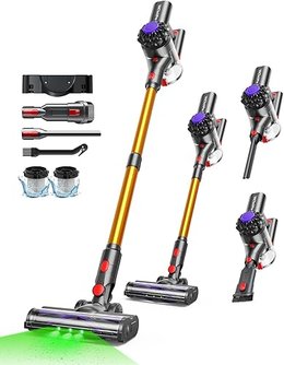 VACTechPro Cordless Vacuum Cleaner, 35KPa/45Mins Stick Vacuum, 6-in-1 Lightweight Powerful Handheld Vacuums with Detachable Battery, Anti-Tangled Upright Vacuum for Pet Carpet Home Stair Car