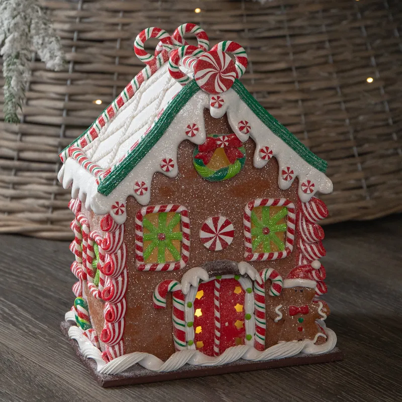 1 23cm Battery Operated LED Christmas Gingerbread Candy Chalet Decoration