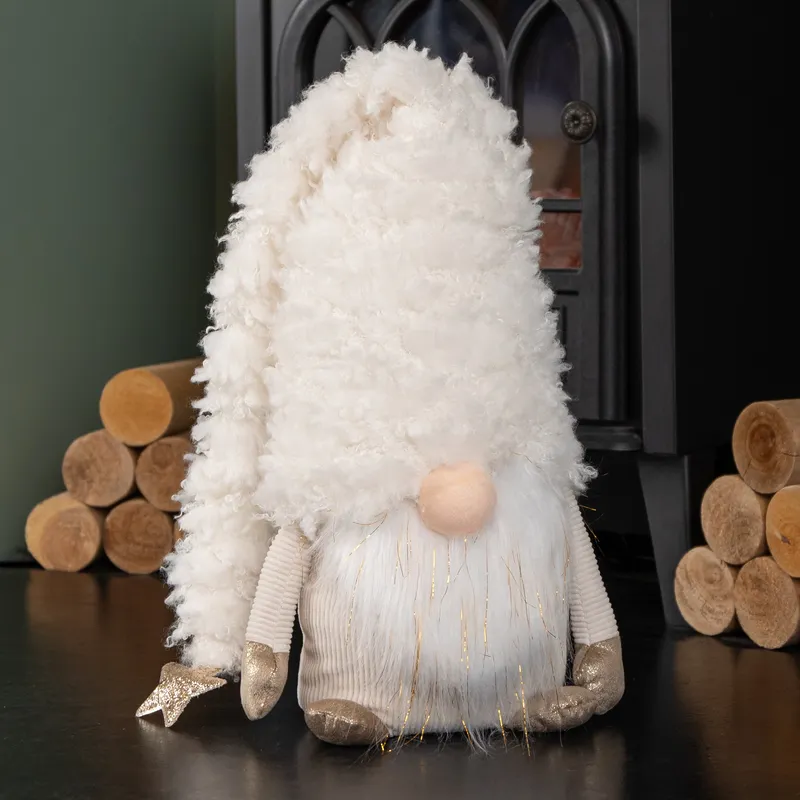 Samuel Alexander 34cm Large White Super Soft Christmas Snow Gonk Decoration
