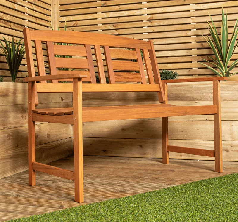 1 Hawkshead 2 Seater Outdoor Wooden Garden Patio Bench