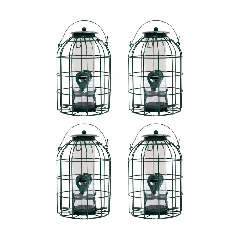 Samuel Alexander - Pack of 4 Wild Bird Seed Feeder Cage with Squirrel Guard
