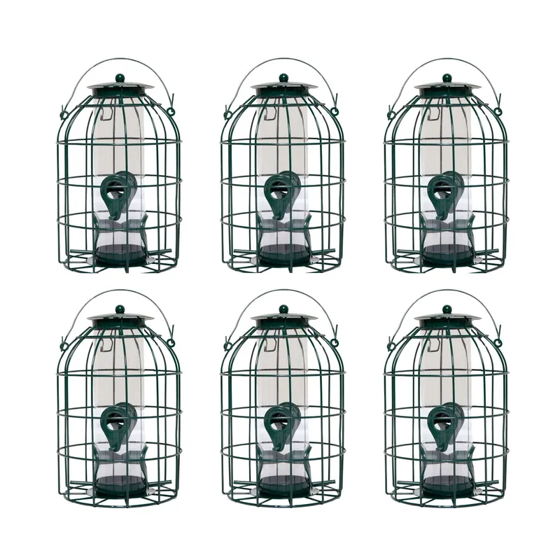 1 Pack of 6 Wild Bird Seed Feeder Cage with Squirrel Guard
