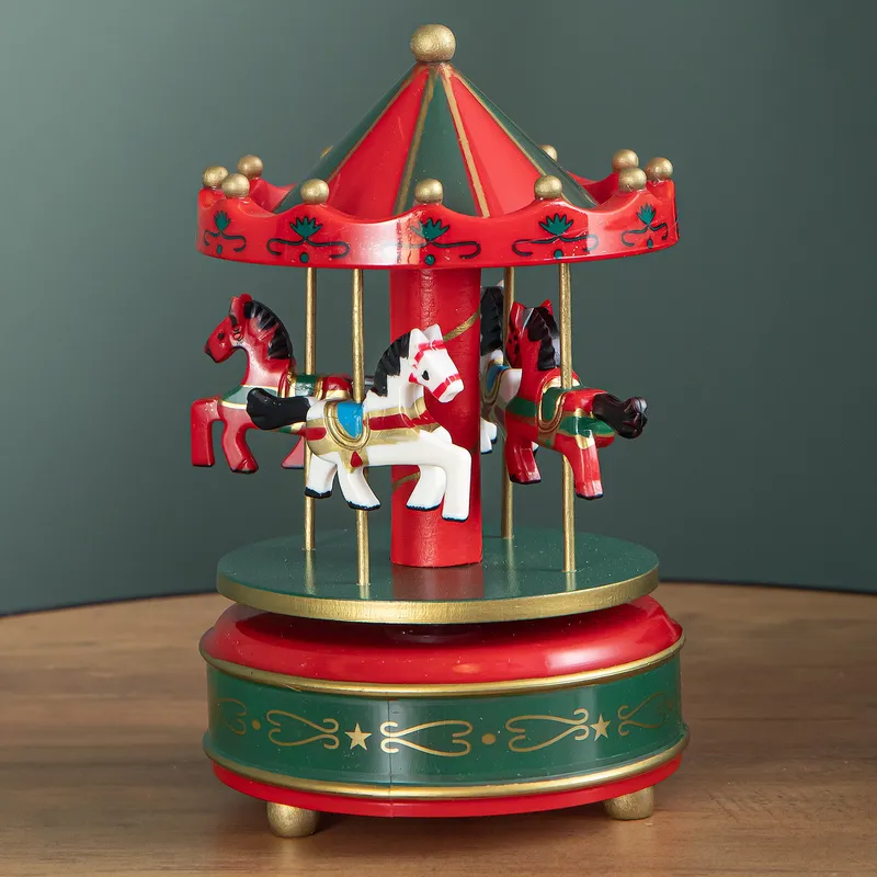 18cm Wind up Musical Christmas Carousel Decoration