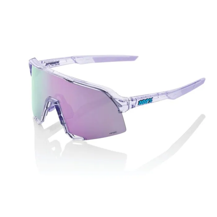 100% S3 Sunglasses - Polished Translucent Lavender HiPER Lavender Mirror Lens