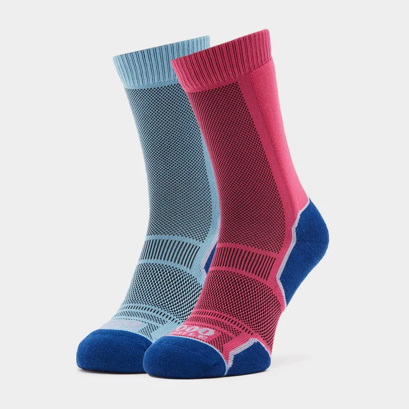 1000 Mile Women's Trek Socks 2 Pack Multi