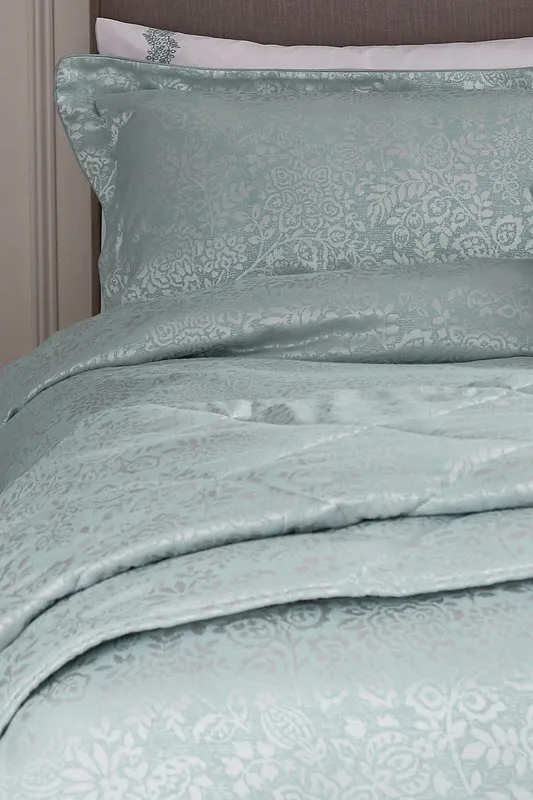 1951 Atea Quilted Throw, Duck Egg