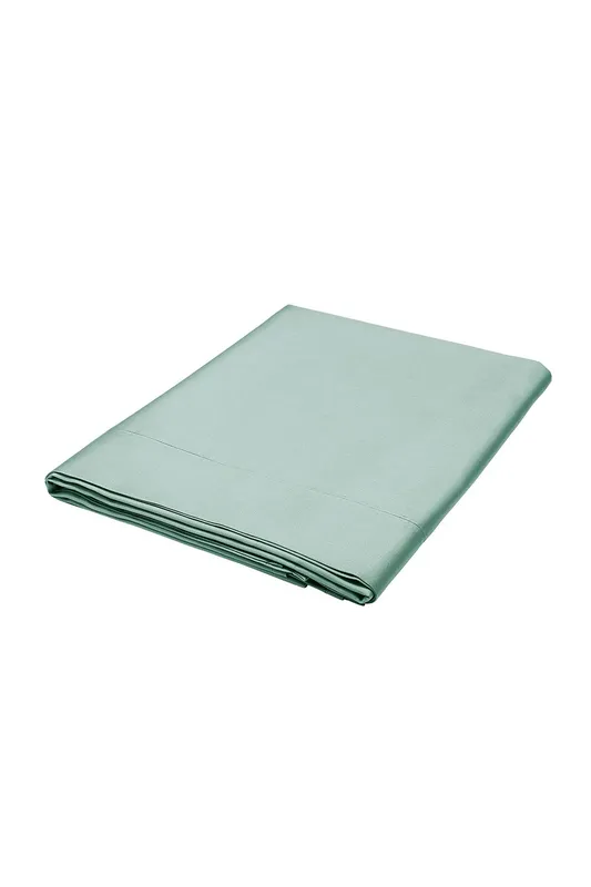 1951 'Luxury 400 Thread Count' Cotton Sateen Flat Sheet in Green Size: King Flat Green King Flat