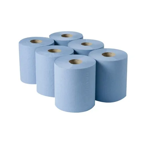 2Work 3-Ply Centrefeed Roll 135m Blue (6 Pack)
