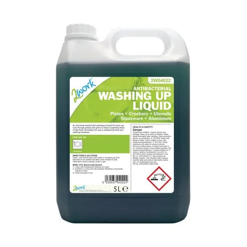 2Work Antibacterial Washing Up Liquid 5 Litre