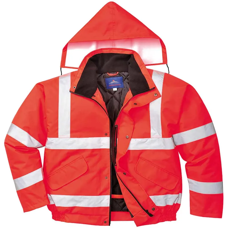 Unbranded Hi-Vis Bomber Jacket (Red) Small