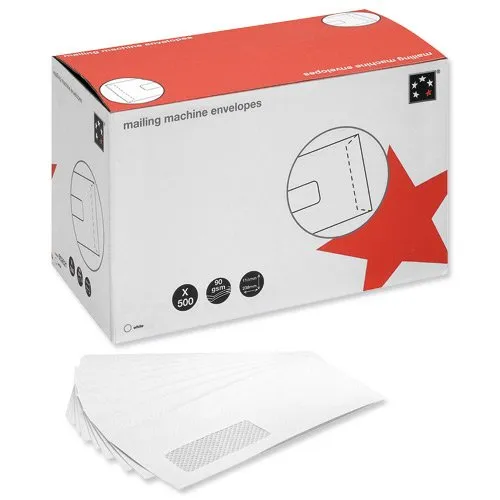 5 Star Office Mail Machine Envelopes Gummed [Pack 500] - 652688