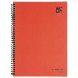 5 Star Office Manuscript Book Wirebound Ruled 160 Pages A4 [Pack 5]