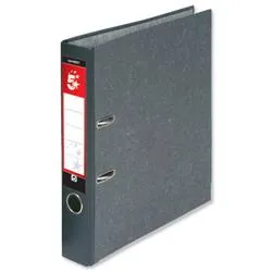 5 Star Office Mini Lever Arch File A4 Cloudy Grey [Pack 10]
