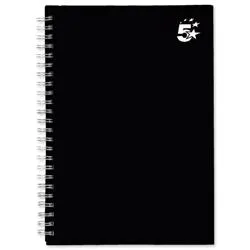 5 Star Office Notebook Wirebound Hard Cover Ruled 80gsm A5 [Pack 5]