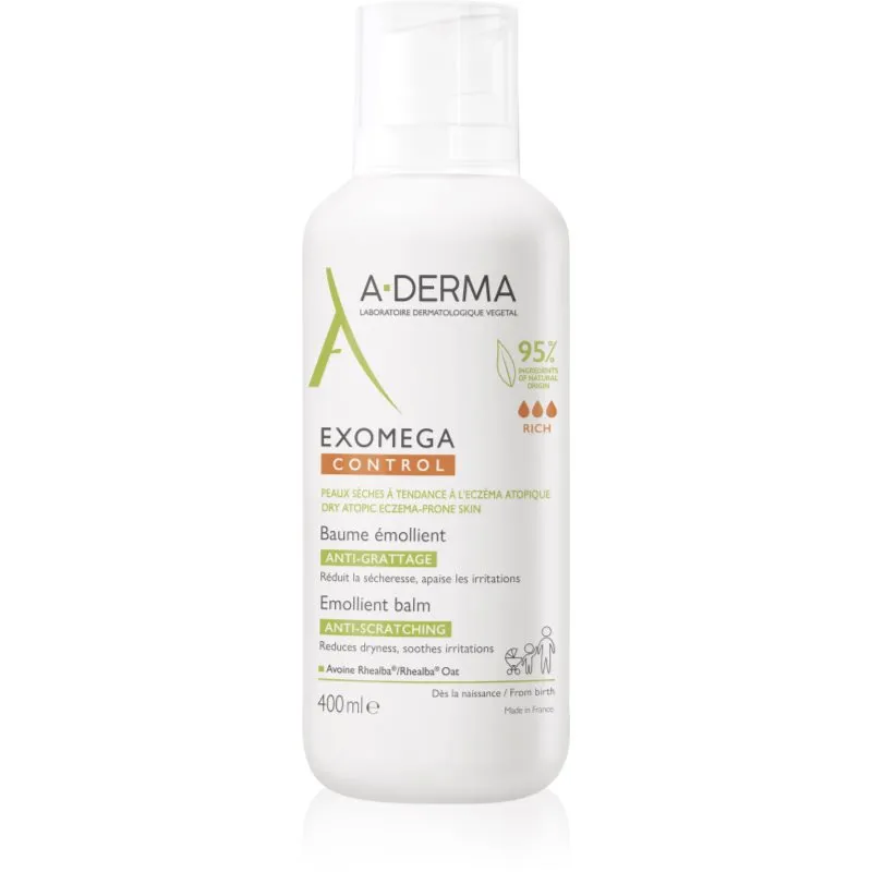 A-Derma Exomega Control Emollient Balm balm for sensitive and dry skin 400 ml