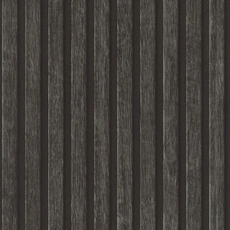 A.S. Creations As Creation - Wooden Slat Charcoal Wallpaper Modern Textured Paste The Wall Vinyl