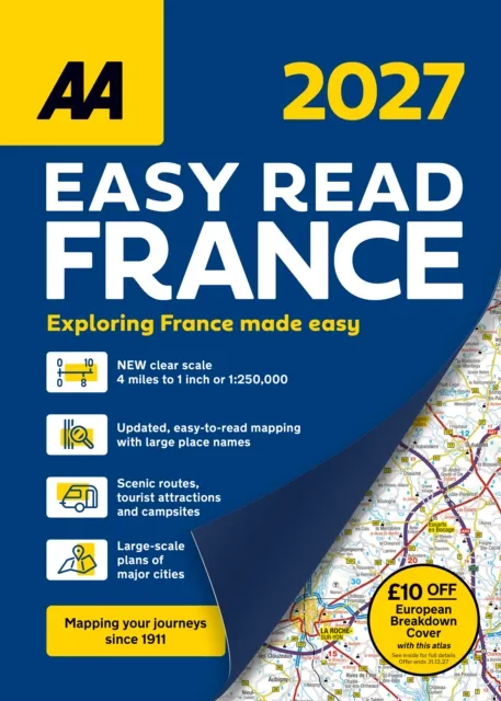 AA Publishing Aa Easy Read Atlas France 2027