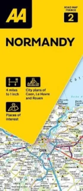 AA Publishing Aa Road Map Normandy