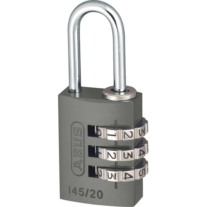Abus 145/20 20mm Aluminium Combination Padlock Titanium 46576 in White White