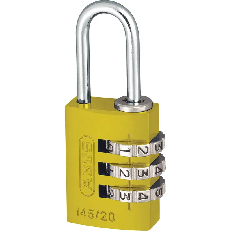 Abus - 46572 145/20 20mm Aluminium Combination Padlock Yellow 46572 ABU14520YEL