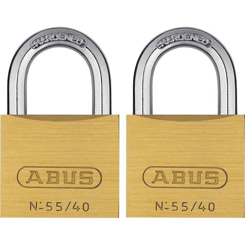Abus 32125 55/40mm Brass Padlocks Twin Pack