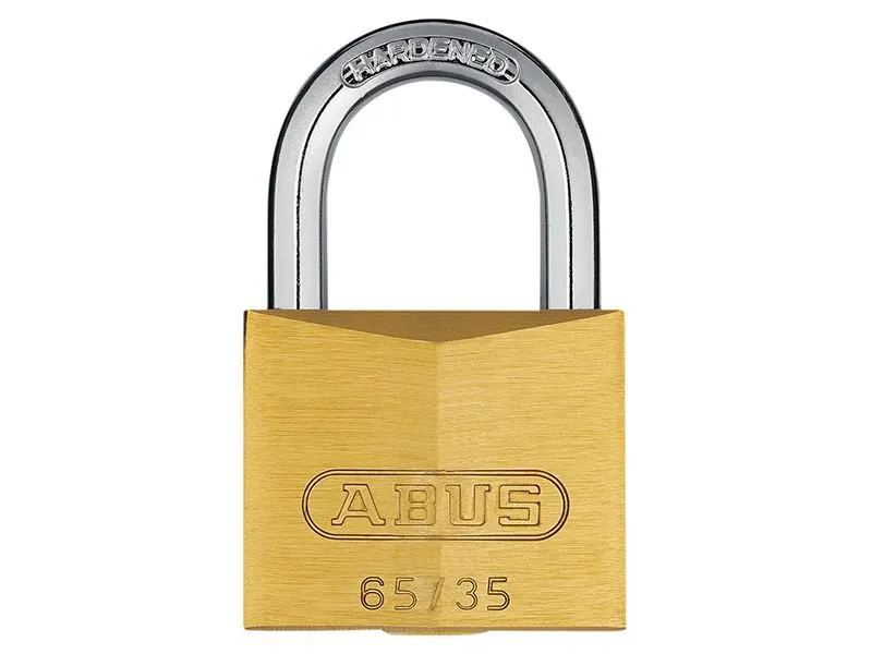 Abus 65/35mm Brass Padlock in Yellow Yellow