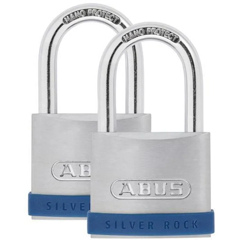 Abus 80889 50mm Silver Rock™ 5 Padlock Twin Pack