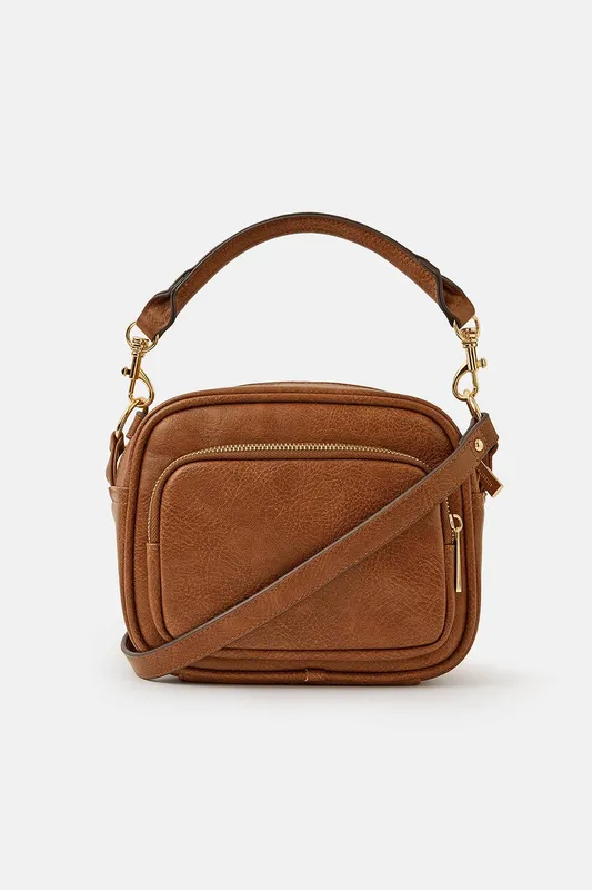Accessorize Women's Boxy Crossbody Bag in Tan - Tan