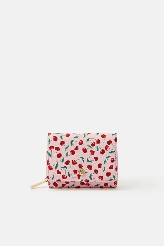 Accessorize Women's Cherry Print Purse in Pink - Pink