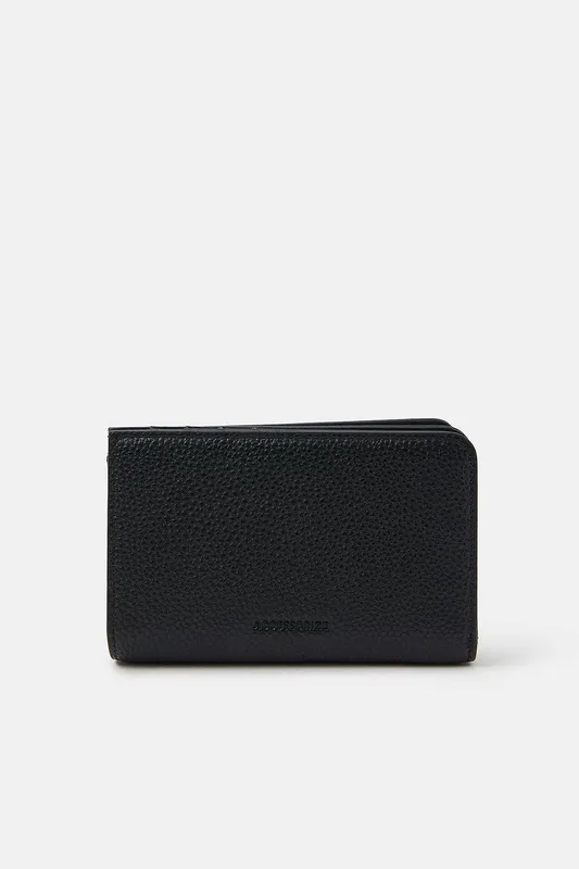 Accessorize Women's Faux Leather Zip Purse in Black Black female