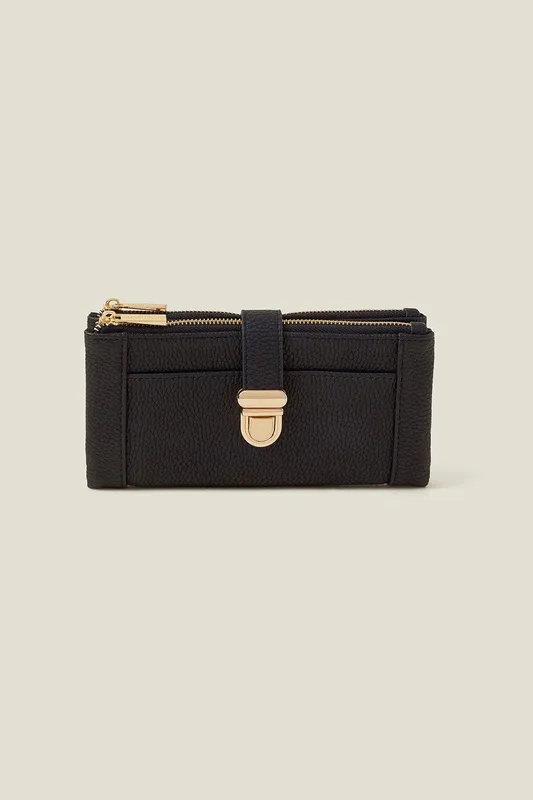 Accessorize Women's Push Lock Wallet in Black - Black