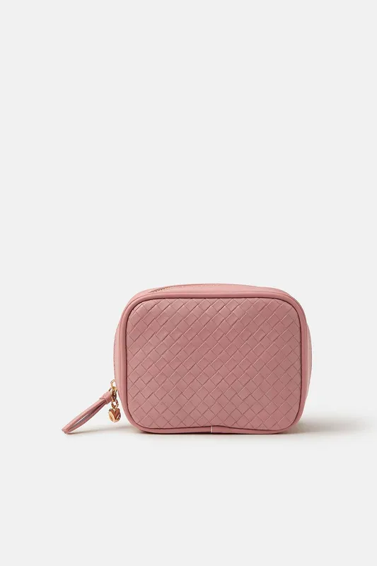 Accessorize Women's Quilted Make Up Bag in Pink Pink female