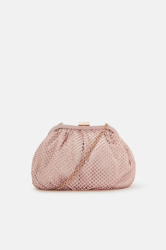 Accessorize Women's Sequin Clip Frame Clutch in Pink Pink