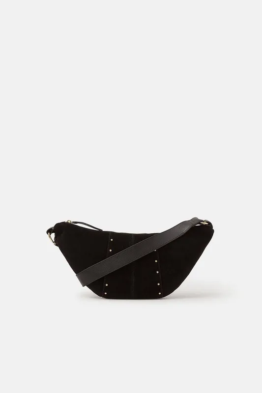 Accessorize Women's Stud Suede Sling Crossbody Bag in Black Black One Size
