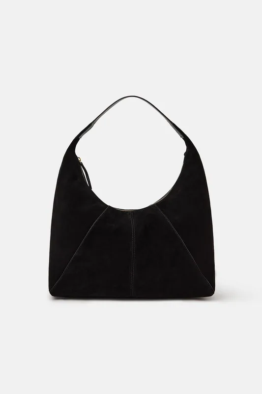 Accessorize Women's Suede Shoulder Bag in Black Black female