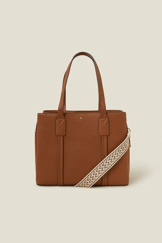Accessorize Women's Webbing Strap Tote Bag in Tan - Tan