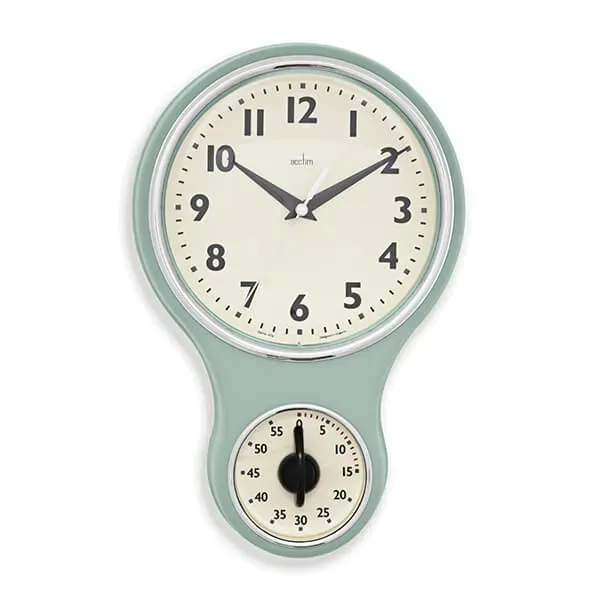 Acctim Kitchen Time Sage Wall Clock