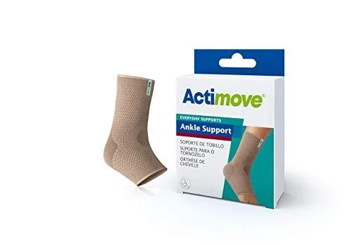 Actimove Ankle Support – Everyday Compression Ankle Brace for Stability & Joint Support - Large Beige