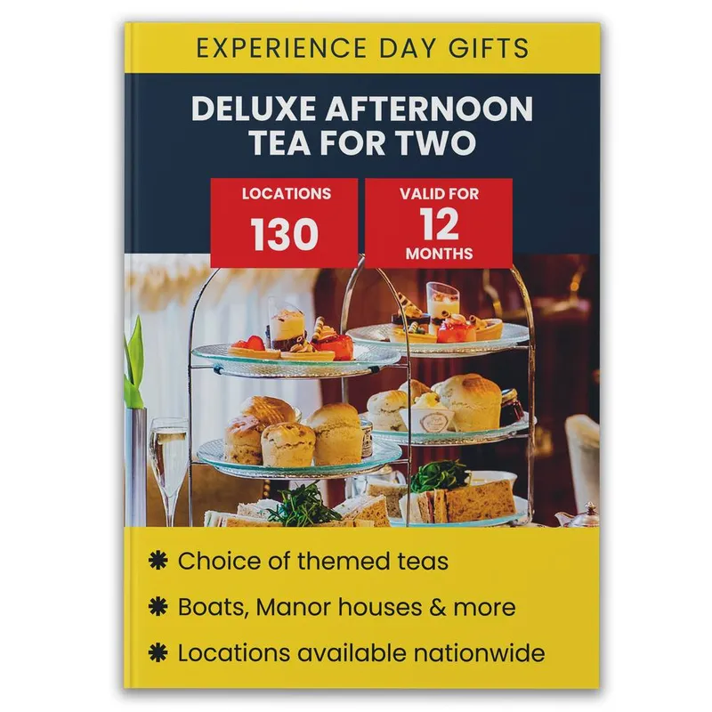 Activity Superstore Unisex Deluxe Afternoon Tea for Two in Blue Blue One Size female