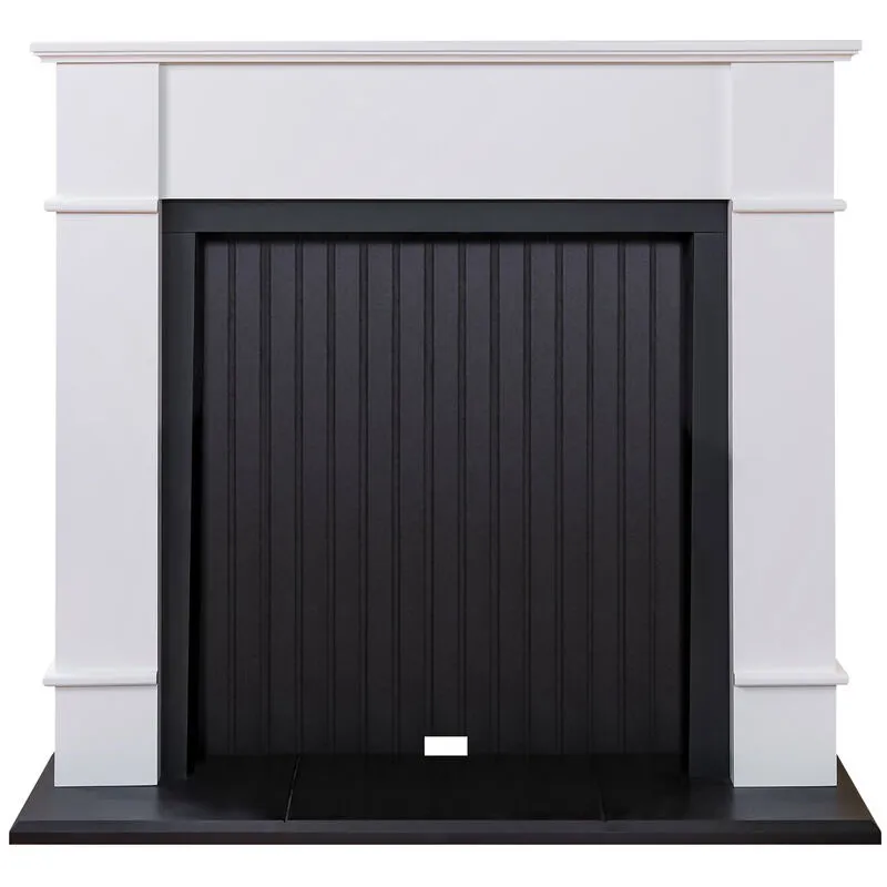 Adam - Oxford Stove Fireplace in Pure White & Black