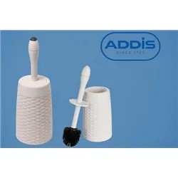 Addis Faux Rattan Toilet Brush - Off White