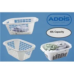 Addis White Laundry Basket 40 Litre - Pack (3)