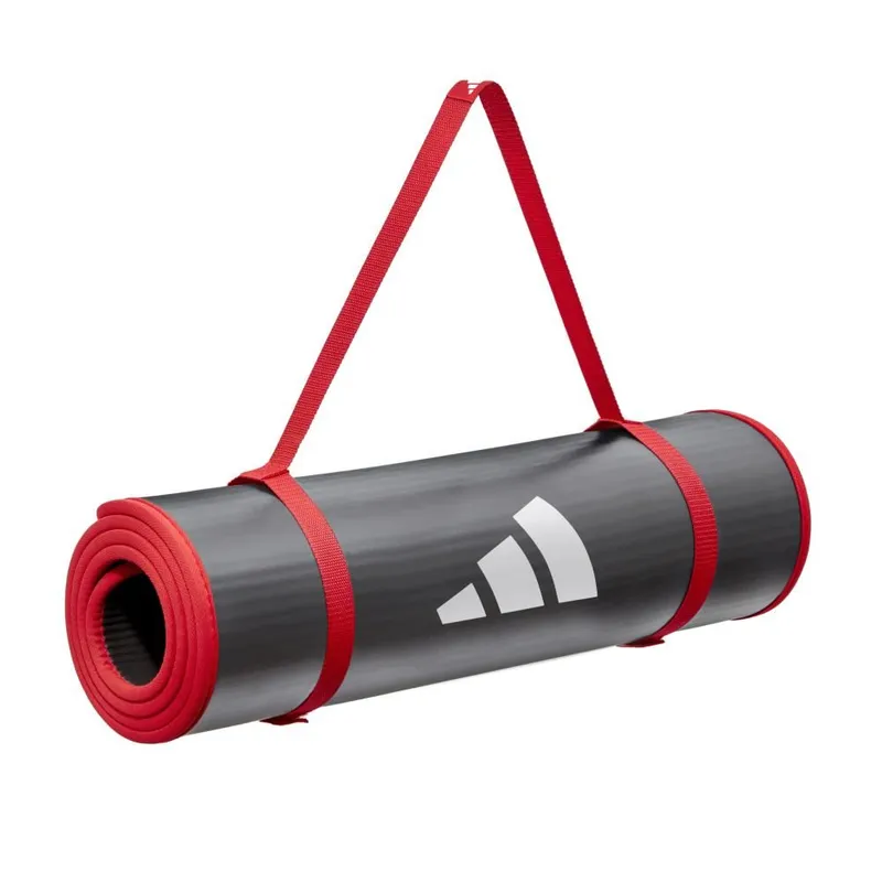adidas 10mm Thick Training Mat with Carry Strap in Red - Red