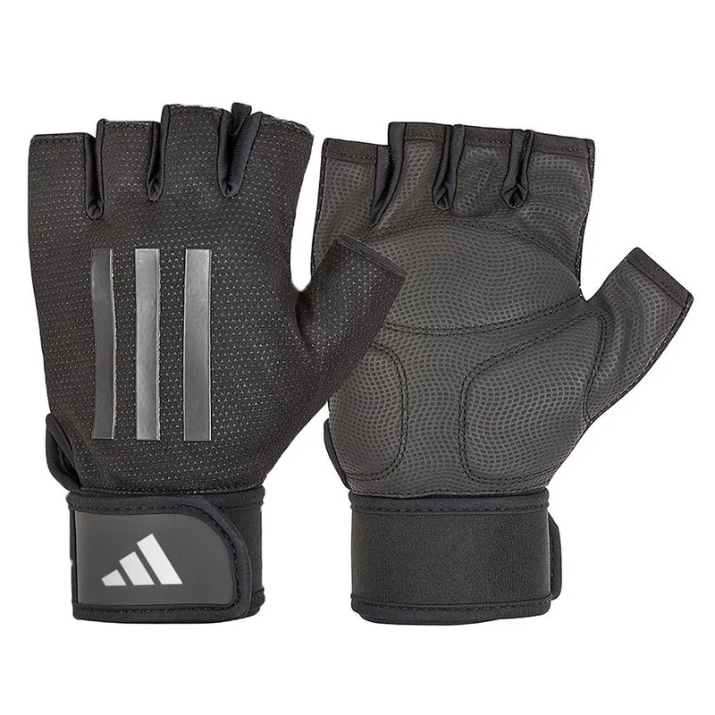 adidas Half Finger Weight Lifting Gym Gloves in Grey Size: Medium - Grey